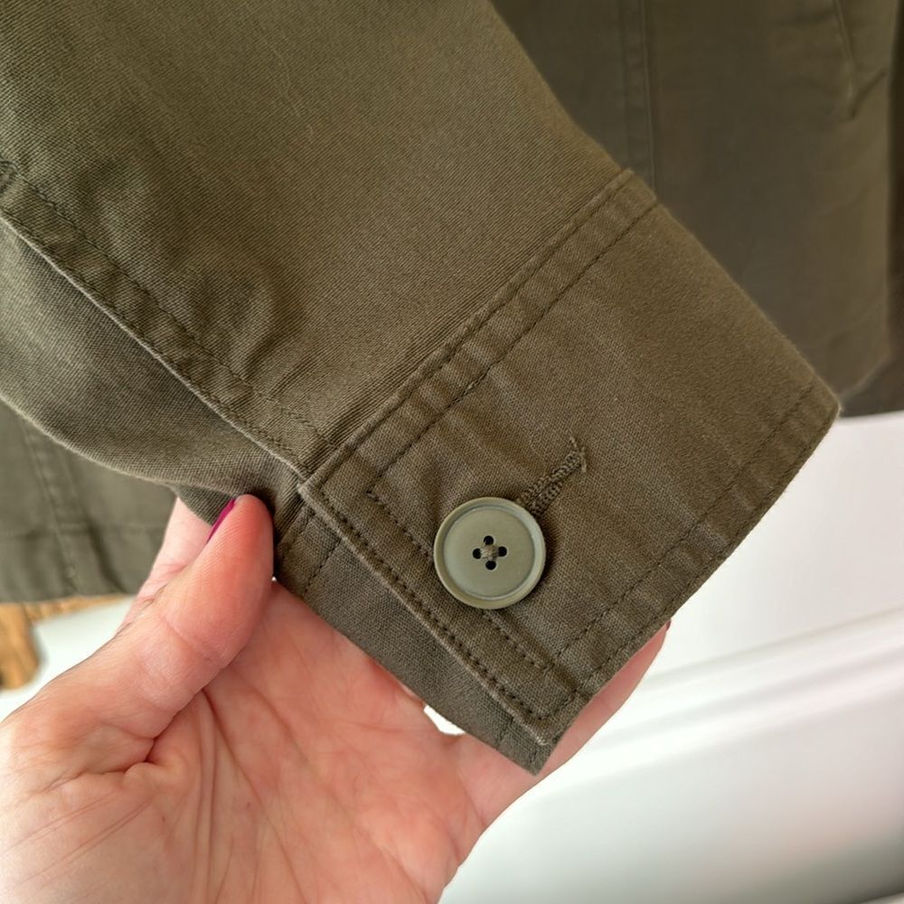 PrAna Mayve Army Green Military Style Full Zip Cotton Utility Jacket Size L - Picture 6 of 16